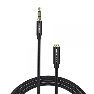 Vention Cable Estéreo Jack 3.5 Macho a Hembra - 0.5m - Negro