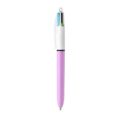 Bic 4 Colours Fun Bolígrafo Retráctil Punta Media 1.0mm Tinta Aceite Lila/Blanco