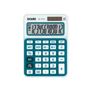 Dohe Calculadora Electrónica 12 Dígitos Solar y a Pilas con Teclas de Memoria