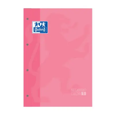 Oxford Cuaderno de Recambio A4 Tapa Blanda Cuadricula 5x5 80 Hojas Rosa Chicle