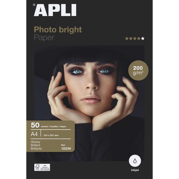 Apli Papel Fotografico Photobright A4 200G 50 Hojas