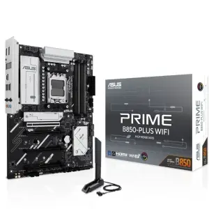 Asus Prime B850 PLUS WIFI Placa Base AM5 -WiFi, Bluetooth, 4x DDR5, 3x M2, 4x Sata III, PCIe 3.0, 4.0, 5.0,USB 2.0, 3.2, USB-C, RJ-45, HDMI, DisplayPort, ATX
