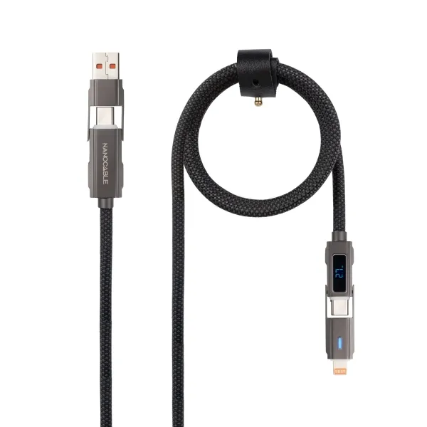 Nanocable Cable USB-C a USB-A y Lightning 1M