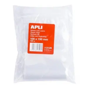 Apli Bolsas Autocierre 100X150mm LDPE Transparentes Pack 100 Unidades