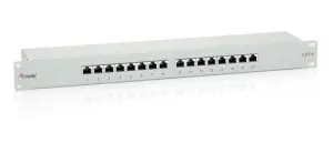 PATCH PANEL 16 PUERTOS CATEGORIA 6 APANTALLADO COLOR GRIS CLARO