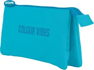 Dohe Portatodo Triple Colour Vibes - Cierre Doble con Cremallera - Azul Cyan