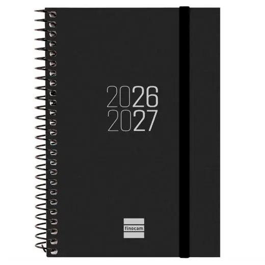 FINOCAM AGENDA ESPIR PARA ESTUDIANTES ESPIRAL E8-120X171MM SVH NEGRO CURSO 2026-2027