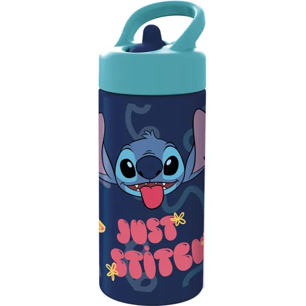 Safta Botella de 410ml PVC Sin BPA con Válvula de Salida y Tapon Roscado Azul Marino