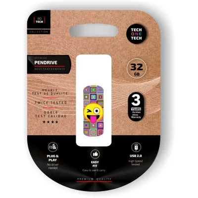 TechOneTech Clip Emoji Guiño Memoria USB 2.0 32GB Pendrive