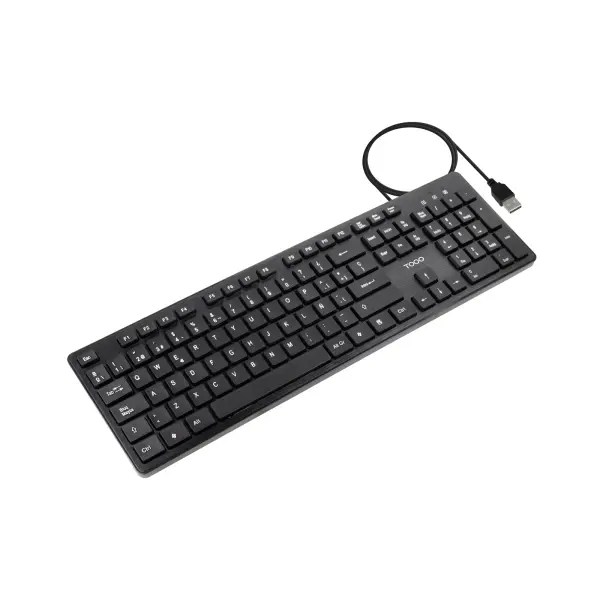 TooQ Teclado Silencioso USB 105 Teclas Color Negro