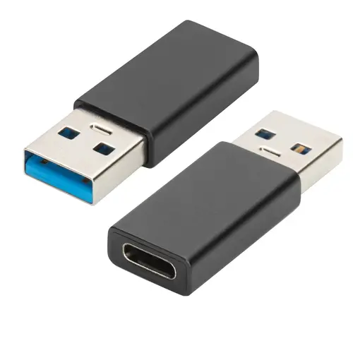 EWENT EW9650 Adaptador de Género USB Type-A a USB Type-C Negro