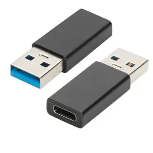 EWENT EW9650 Adaptador de Género USB Type-A a USB Type-C Negro