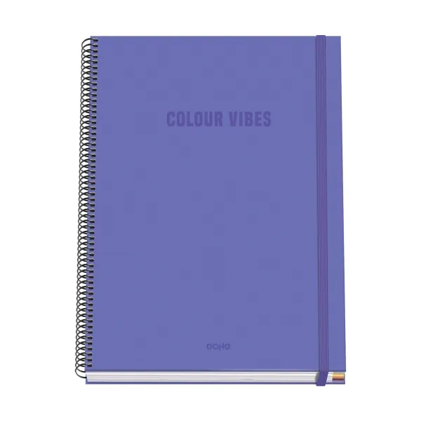 Dohe Cuaderno Espiral A4 100 Hojas Microperforadas Cuadricula 5mm Tapa Dura Morado