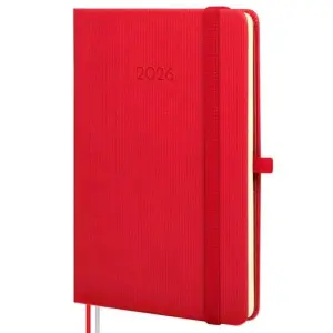 Finocam Agenda Mínimal Textura M4 118x168mm Tapa Dura Roja 2026