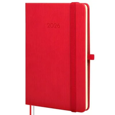 Finocam Agenda Mínimal Textura M4 118x168mm Tapa Dura Roja 2026