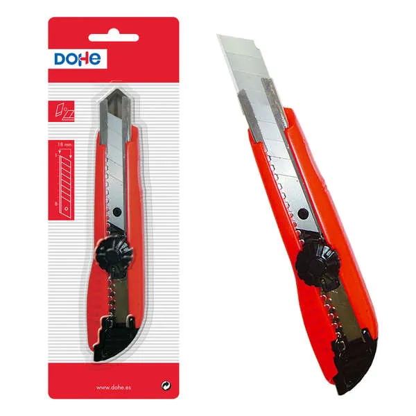 Dohe Cutter De Plastico Resistente - Cuchillas Tronzables De Acero - Sistema De Bloqueo De Alta Seguridad - Guia Metalica