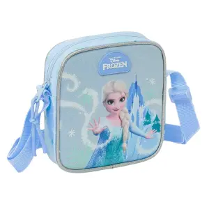 Safta Bolsito Frozen con Bandolera Ajustable, Cierre con Cremallera, 16x18x4cm, Azul Pastel