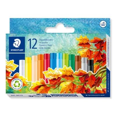 Staedtler Noris 241 Pack de 12 Ceras Blandas 8mm Colores Surtidos Resistencia a la Rotura