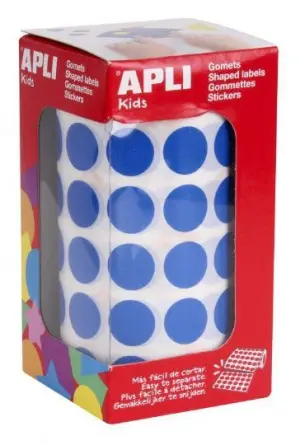 Apli Gomets Redondos 10,5mm Azul - 5192 Unidades en Rollo