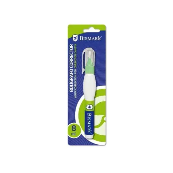 Bismark Boligrafo Corrector 8Ml - Punta Metalica Fina - Alta Precision - Diseño Ergonomico