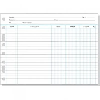 Finocam Recambio Multifin Cuentas Corrientes 3006 Folio Apaisado 50H 90Gr