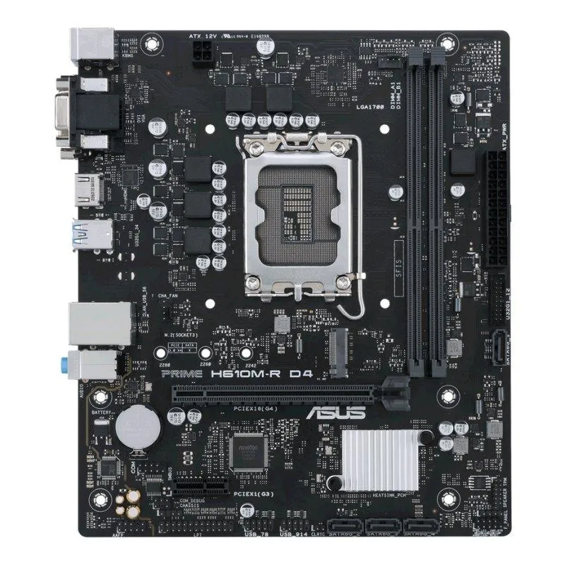 ASUS PRIME H610M-R D4-SI Placa Base M-ATX LGA 1700 4xDDR4 3200MHz HDMI DVI VGA