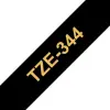 Brother TZe344 Cinta Laminada Etiquetas Doradas sobre Fondo Negro 18mm x 8m