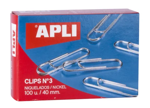 Apli Clips Niquelados Nº 3 - 40Mm Caja 100 Ud