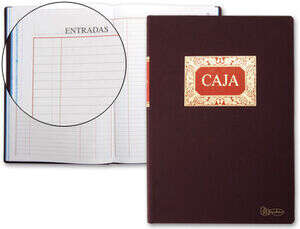 Miquel Rius Libro De Caja M.d Con Entradas Y Salidas - Tamaño Folio Natural - 100 Hojas - Forrado En Tela - Detalles En Stamping - Corte De Color Azul