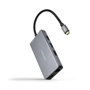 Nanocable Hub USB-C 3xUSB-A, 2xHDMI, RJ45, TF, SD, PD
