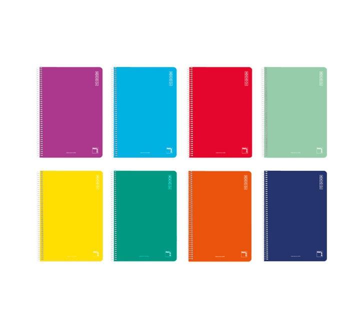 Pacsa Cuaderno Basic 80H 4º 60Gr Liso Tapas Cartón Pack 10 Ud Colores Surtidos