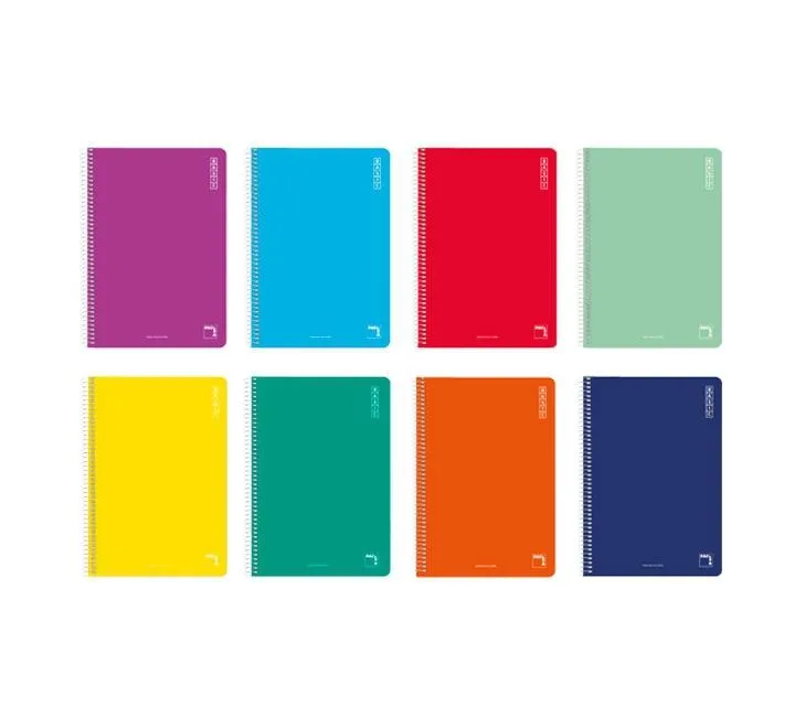 Pacsa Cuaderno Basic 80H 4º 60Gr Liso Tapas Cartón Pack 10 Ud Colores Surtidos