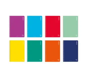 Pacsa Cuaderno Basic 80H 60gr Liso Cartón Pack 10 Unidades Colores Surtidos