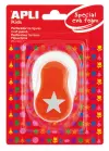 Apli Perforadora Estrella 25.4mm para Papel, Cartón y Goma Eva - Doble Uso, Color Blanco