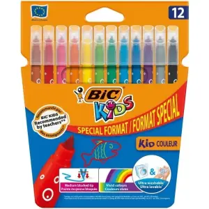 Bic Kids Couleur Pack de 12 Rotuladores Lavables Punta Mediana Colores Surtidos