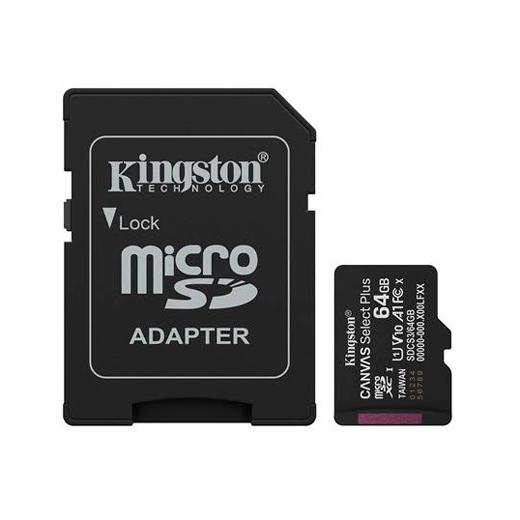 Kingston Tarjeta De Memoria Micro Sdxc Canvas Select Plus 64Gb C/Adaptador