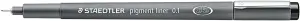 Staedtler Pigment Liner 308 Rotulador Calibrado 0.1mm Color Negro Secado Rápido
