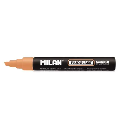 Milan Fluoglass Rotulador Punta Biselada 2-4mm Tinta al Agua Color Naranja