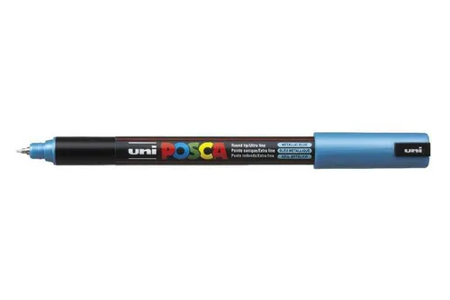 Posca Marcador  Pc-1Mr No Permanente Punta Extrafina 0.7Mm Azul Metálico