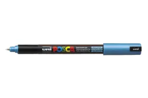 Posca Marcador PC-1MR Punta Extrafina 0.7mm Azul Metálico No Permanente