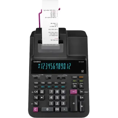 Casio Calculadora Con Impresora DR-200R-BK 12 Dígitos Negra