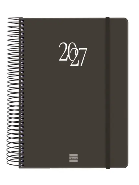 Finocam My Agenda Espiral 2027 - 1 Día por Página - Formato E10 - 155x212mm - Tapa Dura Negra