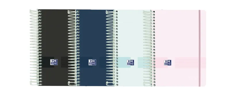 Oxford Live & Go Agenda Escolar 25/26 Espiral Dia Pagina - Tamaño 8º - Tapa De Plastico Opaco - Esquinas Microperforadas - Espacio Para Notas - Cierre Con Goma - Colores Surtidos