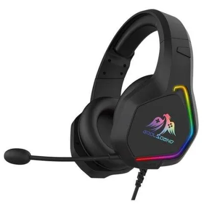 Coolsound G6 Auriculares Gaming USB con Micrófono y Iluminación LED, Diadema Ajustable