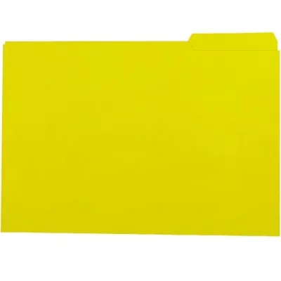 Gio Subcarpeta Folio Cartulina 250gr Amarillo Intenso con Pestaña Lateral Derecha - 50 Unidades