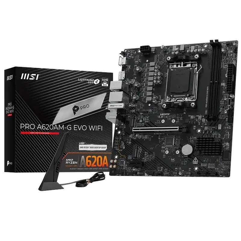 MSI Pro A620AM-G EVO WIFI AMD A620A Micro ATX Placa Base AM5