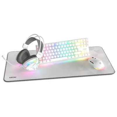 KROM KLASS PCombo Gaming 4 En 1 - Teclado, Ratón, Auriculares y Alfombrilla