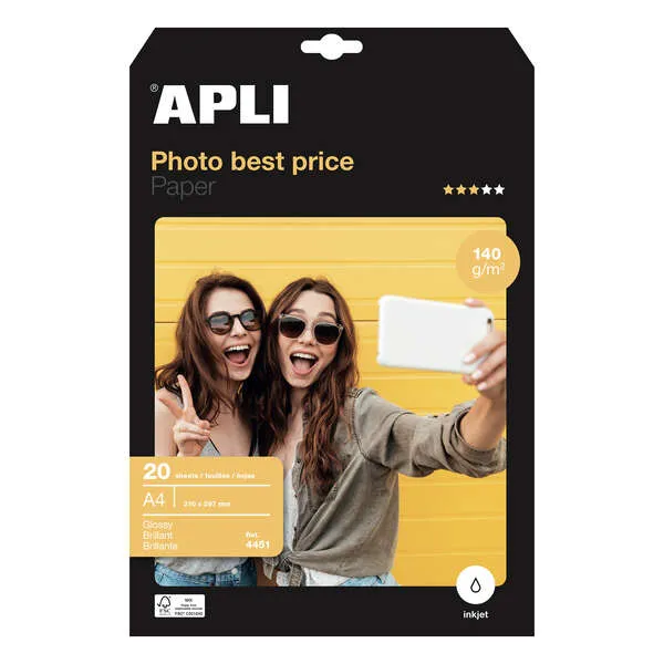 Apli Papel Fotográfico Photobasic A4 140g 20 Hojas