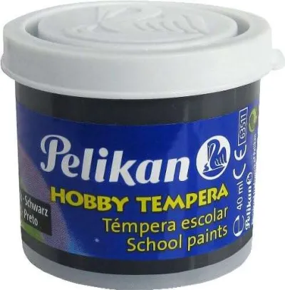 Pelikan Tempera Escolar 40ml - Fácil de Lavar - Color Negro - Ideal para Proyectos