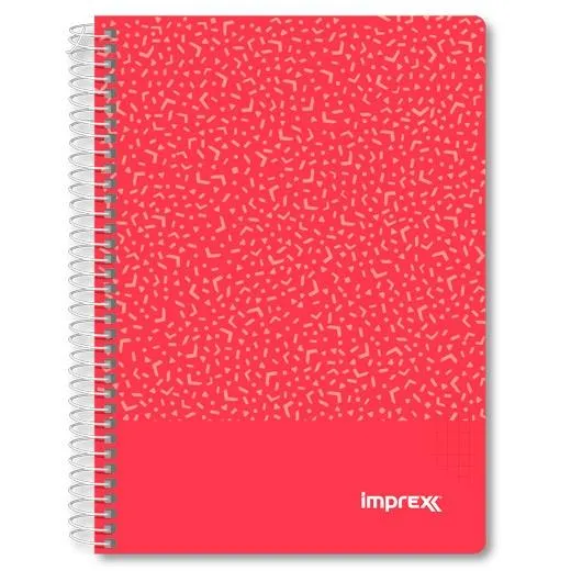 Imprex Cuaderno Espiral Tapa Pp A5 80H 90Gr 4X4 Rojo - Papelería